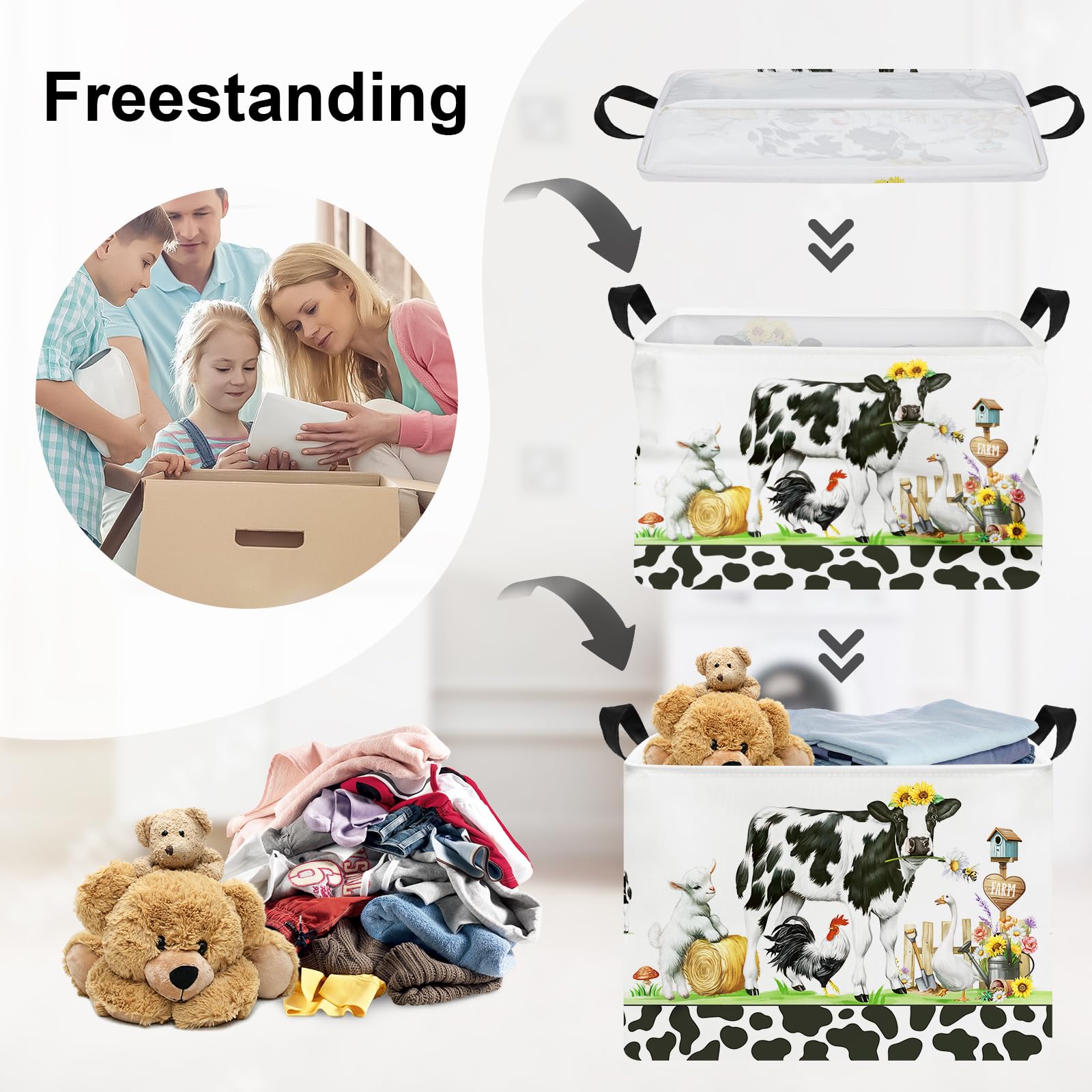 HUUMONSS Cute Baby Nursery Basket brightens the room while keeping toys tidy.