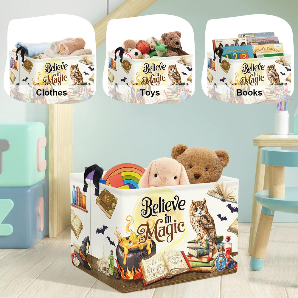 HUUMONSS Foldable kid toy basket for compact storage and easy cleanup