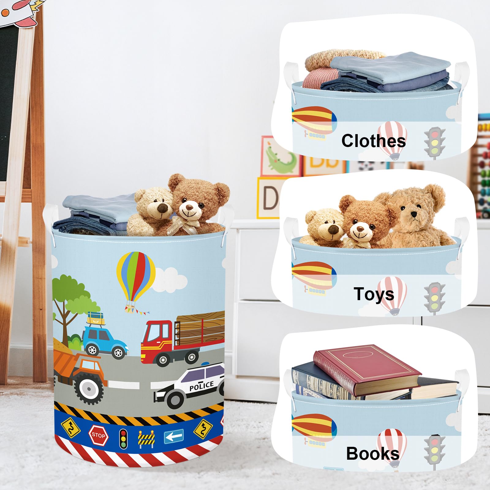 HUUMONSS freestanding laundry hamper stands upright for simple sorting and transport.