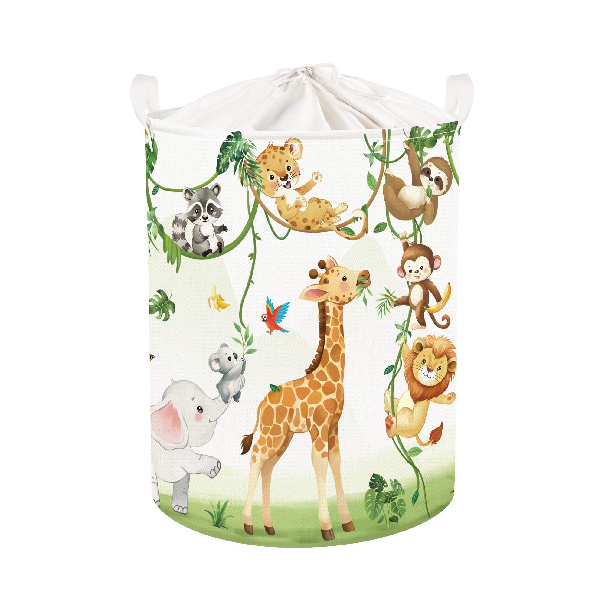 HUUMONSS giraffes baby laundry hamper with handles for easy transport.