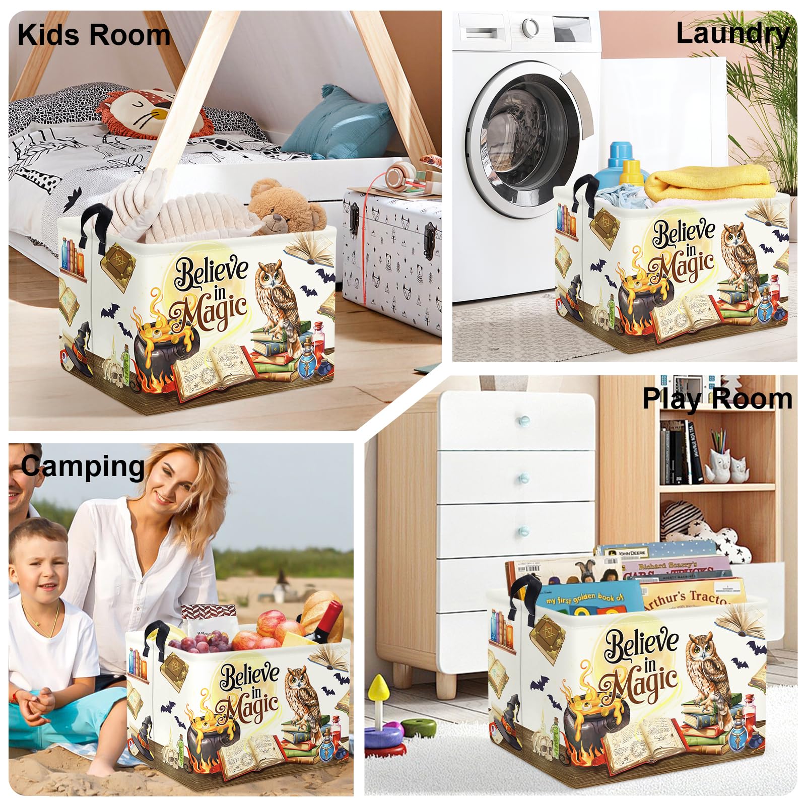 HUUMONSS Kid room organiser bin fits shelves or under bed storage