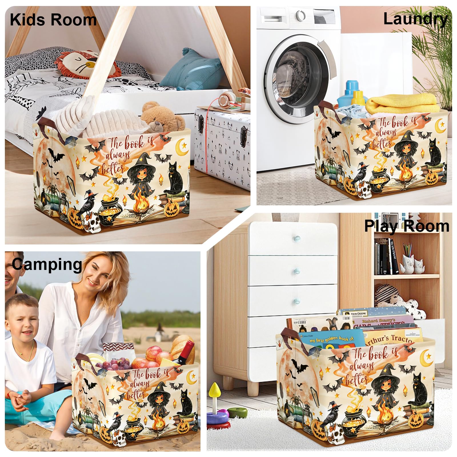 HUUMONSS Large Toy Box Bin for versatile storage on shelves or under beds.
