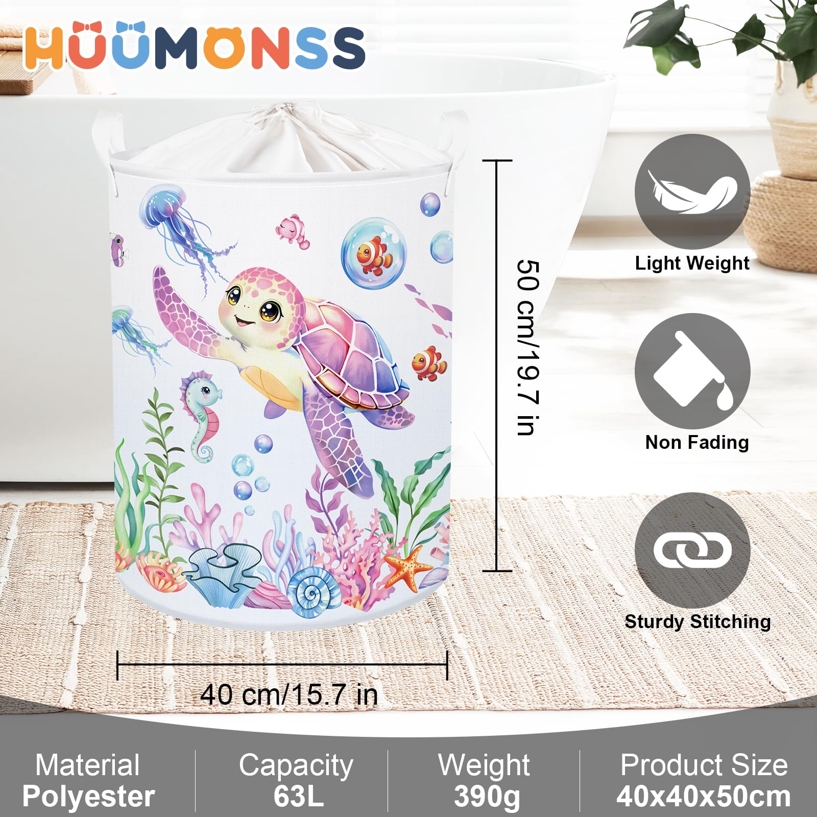 HUUMONSS Ocean Animals Foldable design makes storage in small spaces effortless.