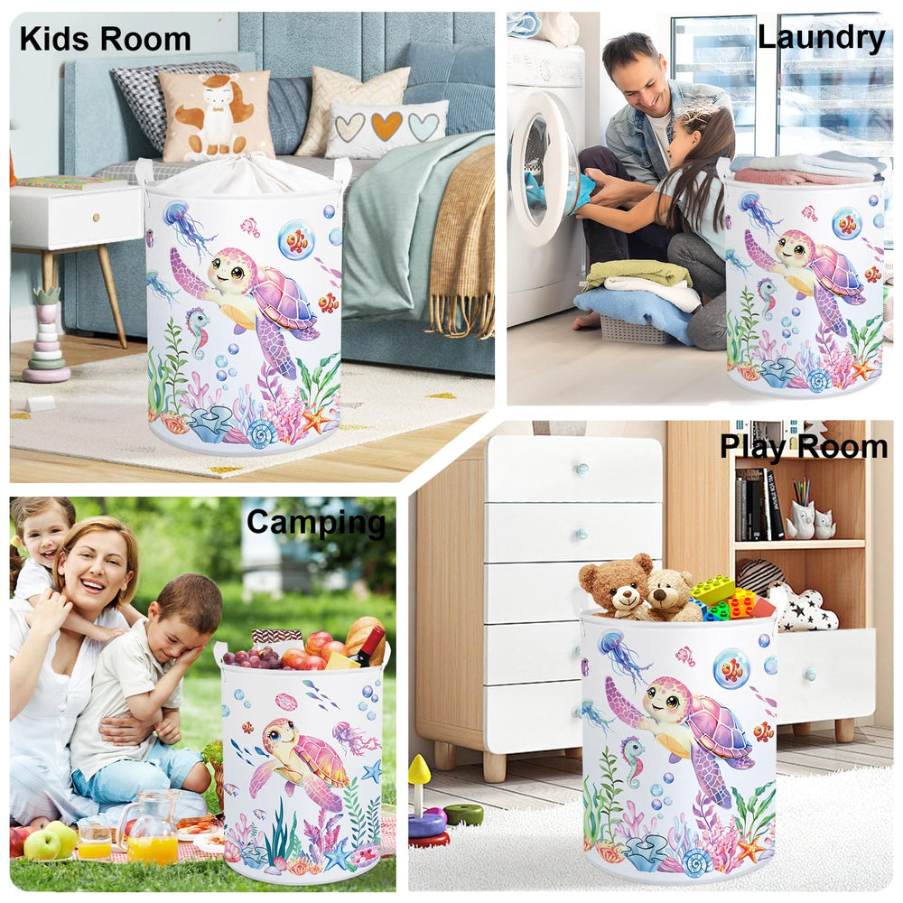 HUUMONSS Ocean Animals Reinforced handles ease carrying between rooms.