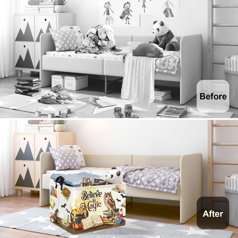 HUUMONSS Owl decor nursery basket keeps toys and books tidy