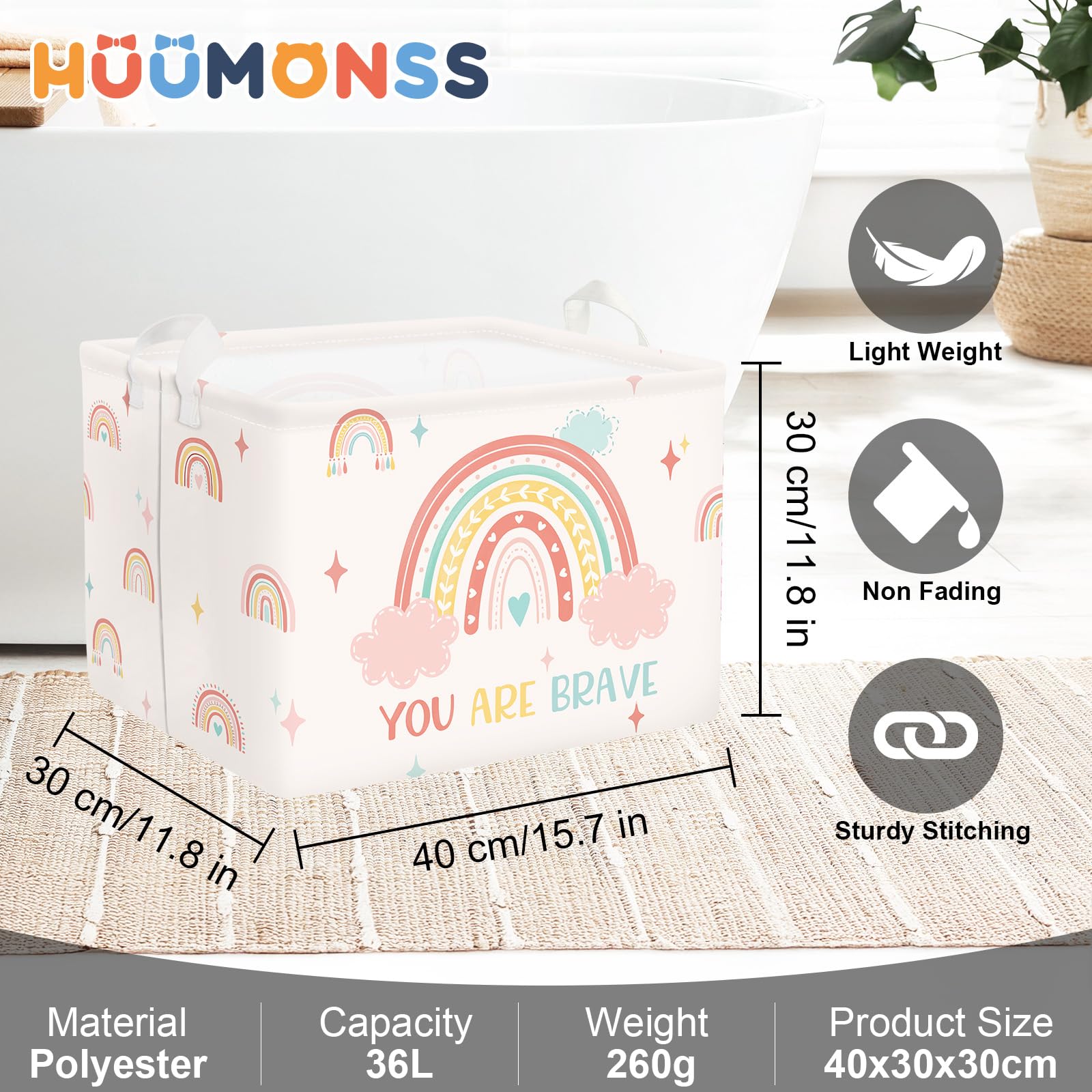 HUUMONSS pink nursery organizer basket adds soft color and function
