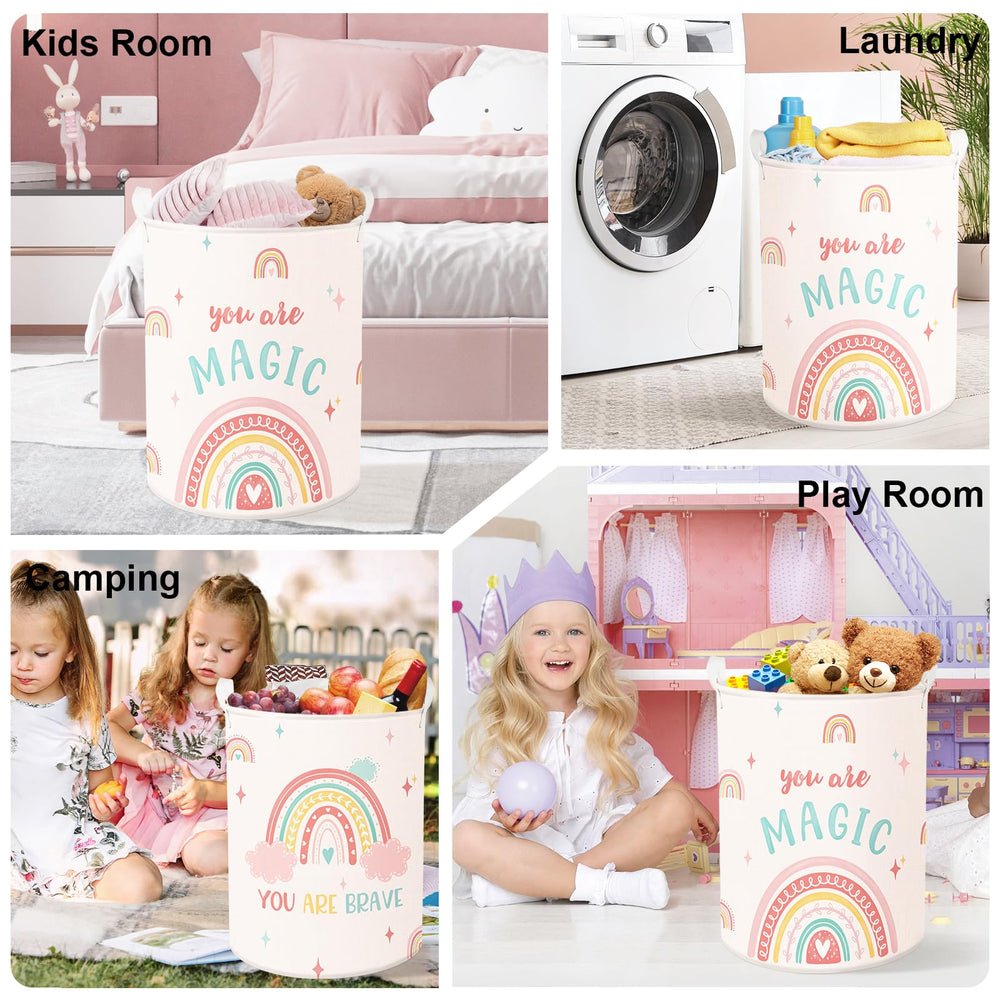 Huumonss portable kid toy basket ideal for bedrooms and playrooms