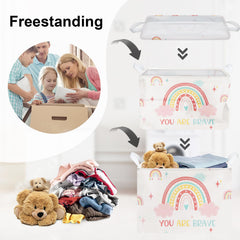 HUUMONSS rainbow cloud pattern boosts nursery decor while organizing toys and books