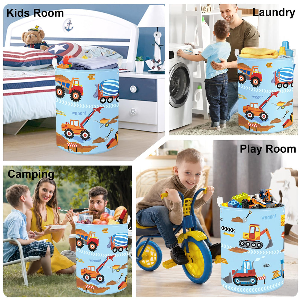 HUUMONSS reinforced top-edge toy bin stays upright.