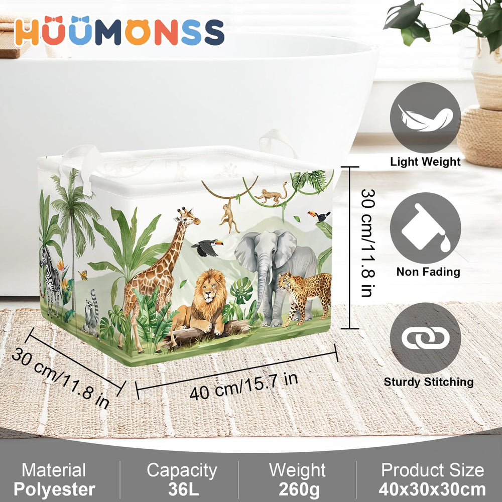 HUUMONSS toucan inspired basket encourages easy sorting and storage.