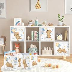 HUUMONSS sleeping animals cube-bin balloons design for clutter control in kids' room
