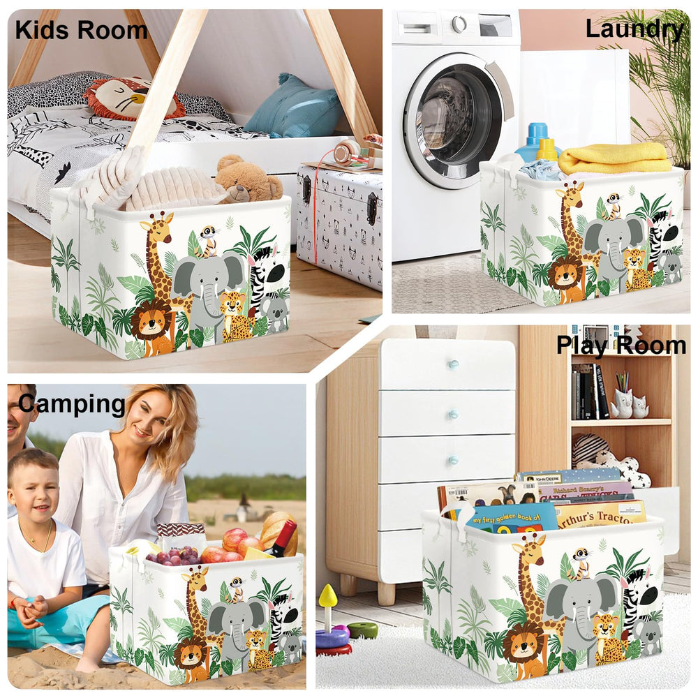 HUUMONSS Tropical Animals hamper nursery use in bedroom or play area.