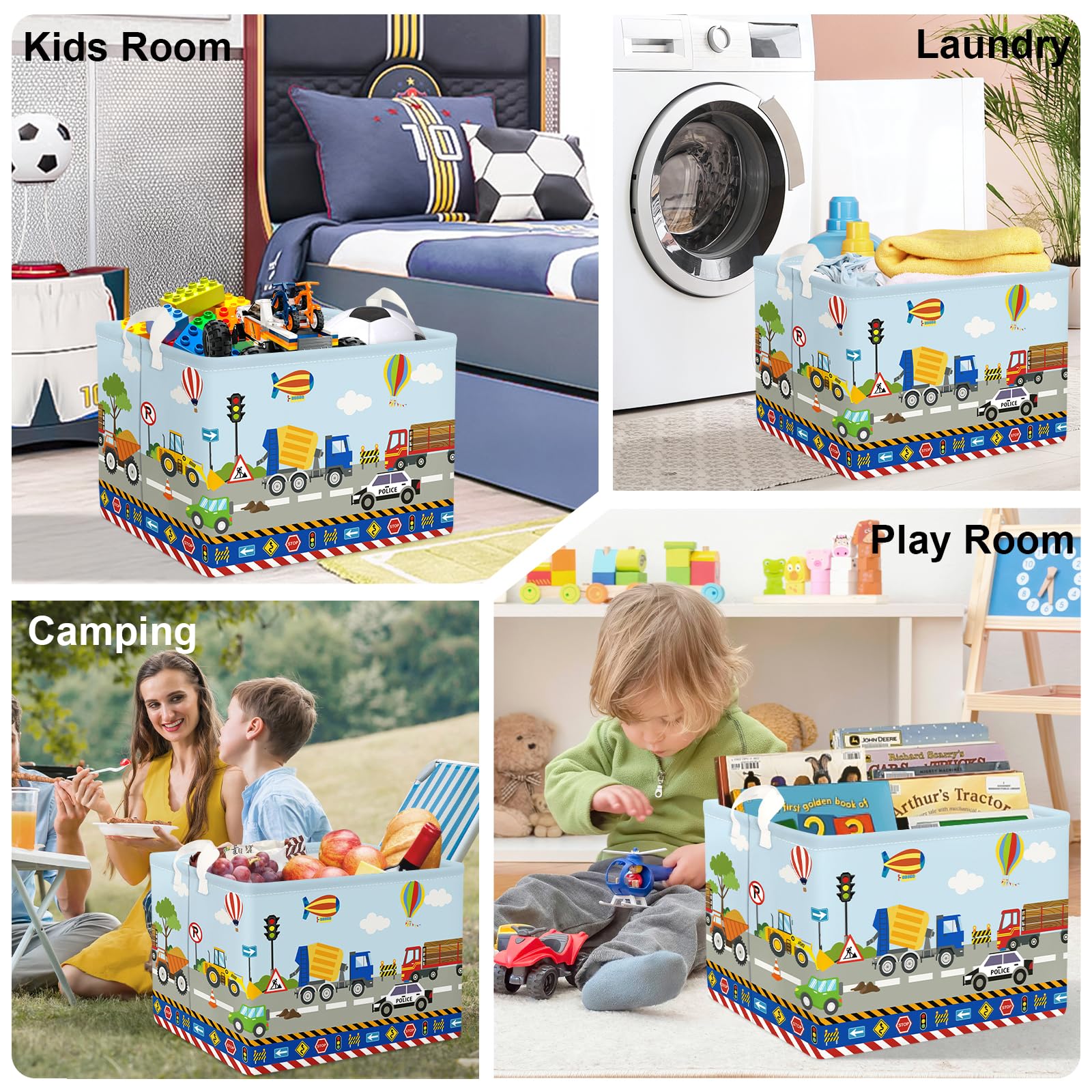 HUUMONSS under-bed-toy-bin-collapsible fits small spaces for quick cleanup.
