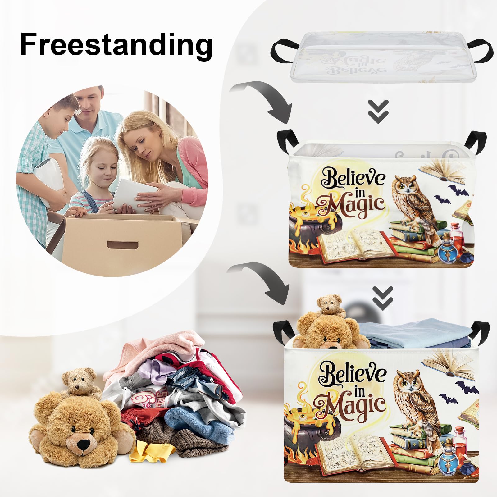HUUMONSS Witch cauldron baby laundry bin for clutter control and playful style