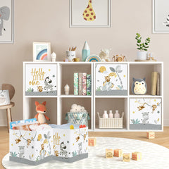 HUUMONSS zebra cube bin adds playful nursery storage.