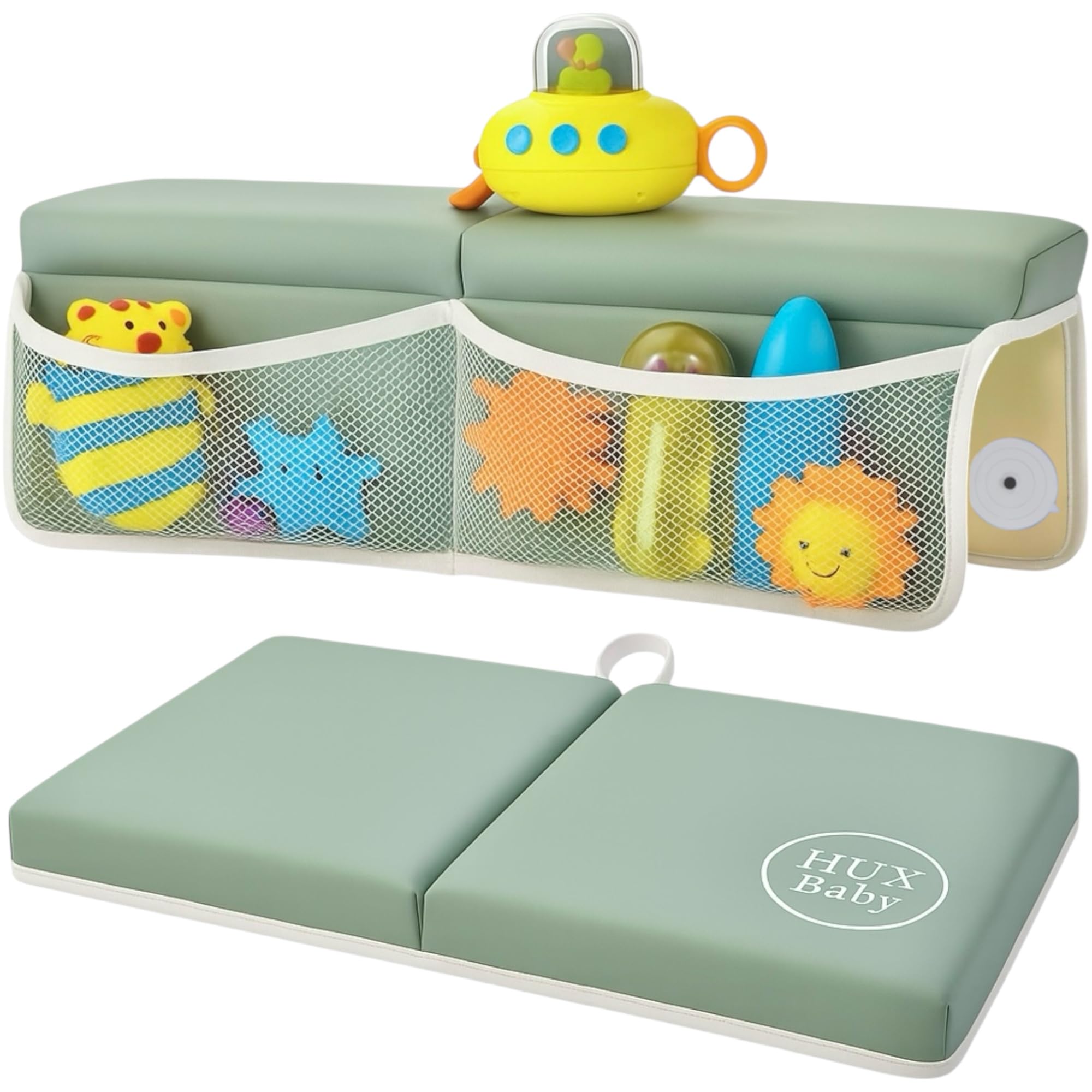 HUX Baby green-gray design complements modern bathroom decor.