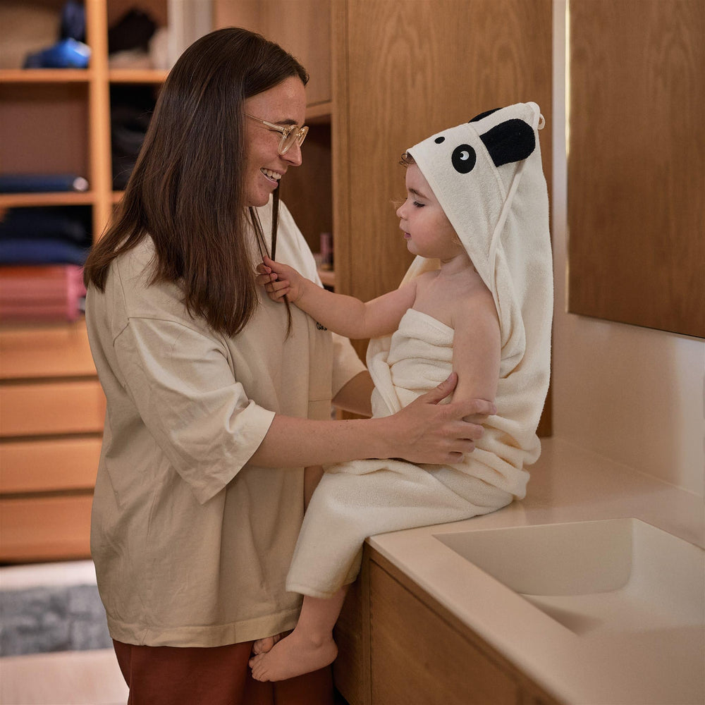 Huxie After Bath Use—soft, highly absorbent fabric dries quickly