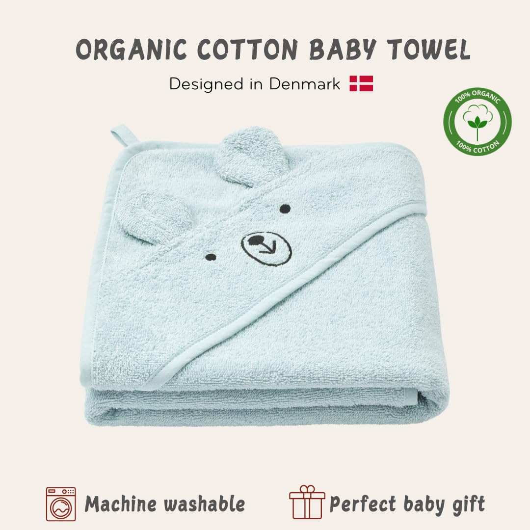 Huxie bear blue towel absorbs moisture quickly after bath time