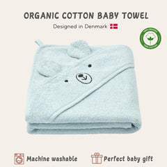 Huxie bear blue towel absorbs moisture quickly after bath time