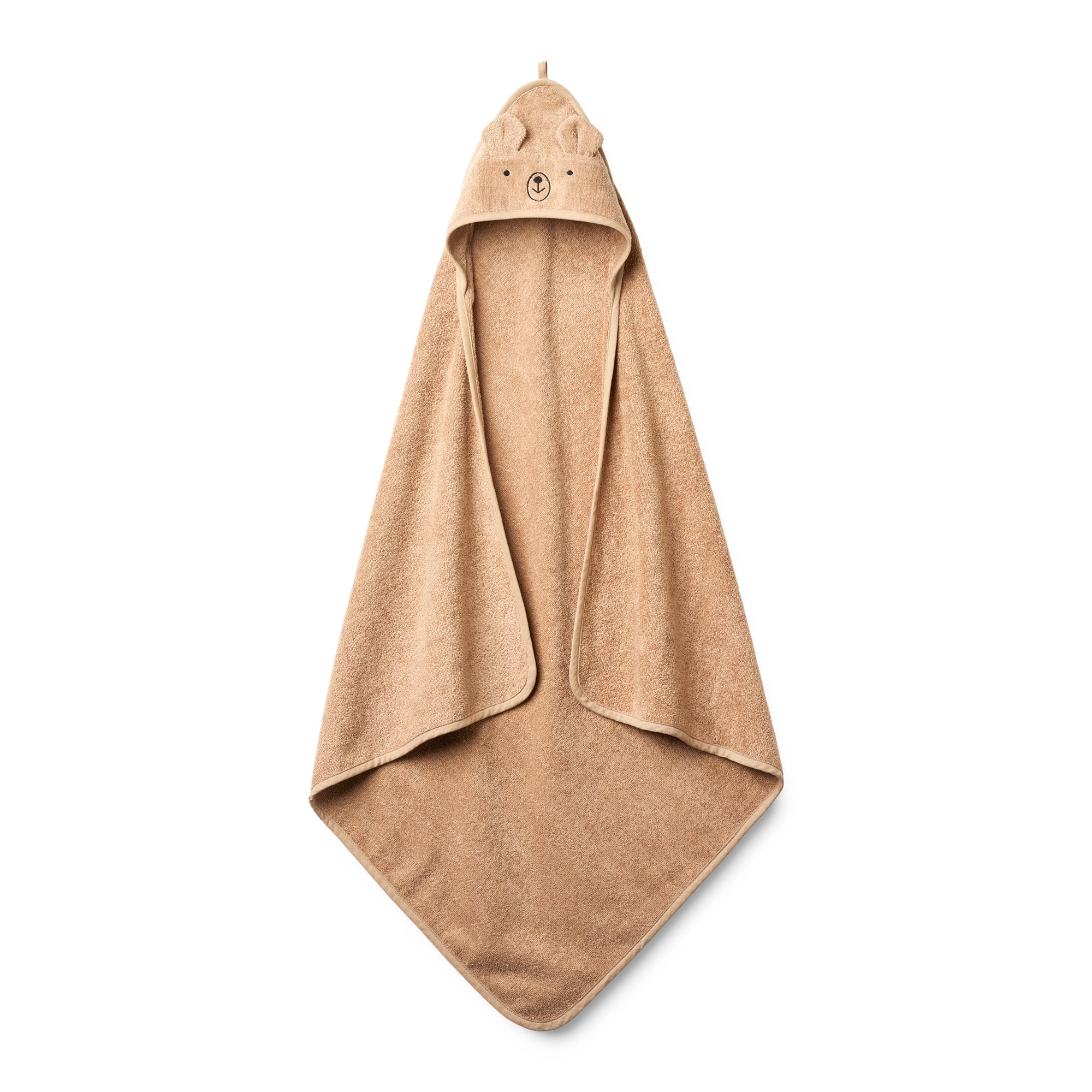 Huxie bear hooded towel keeps baby warm after bath.