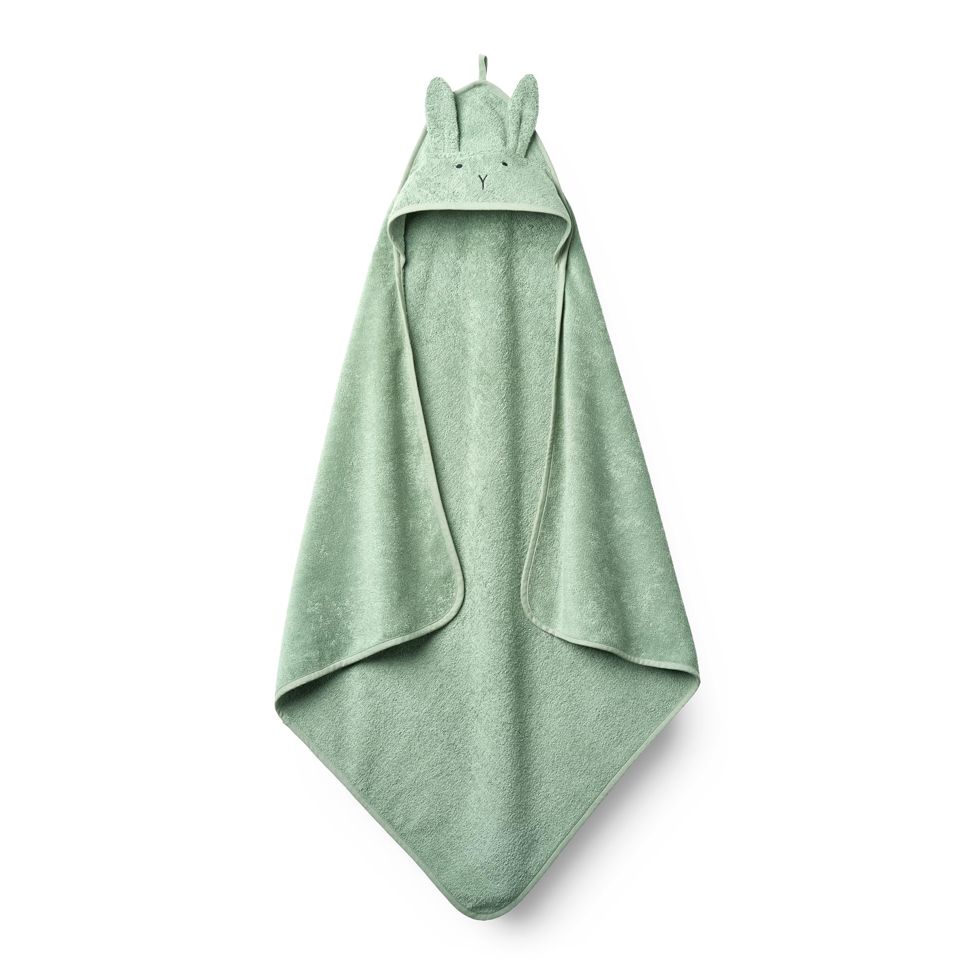 Huxie baby hooded towel open flat lay in soft organic cotton for gentle skin