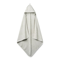 Huxie baby hooded towel in pearl grey, ultra-soft and gentle for delicate skin