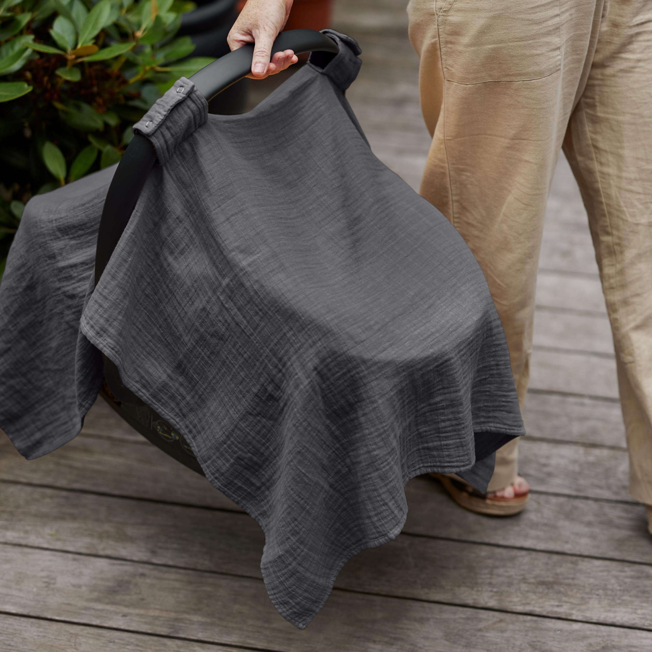 Huxie car seat cover 43x32 inches fits carriers and strollers