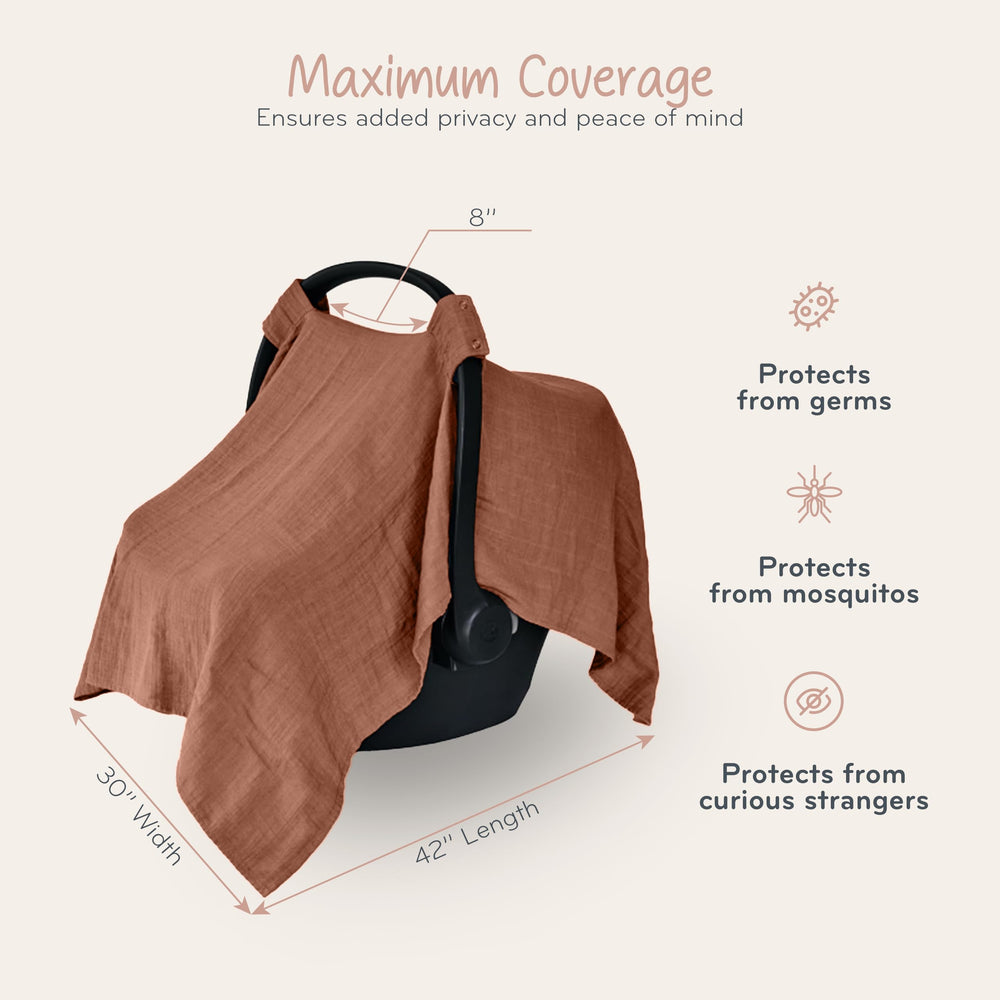 Huxie car seat cover fits car seats and strollers for versatile use.