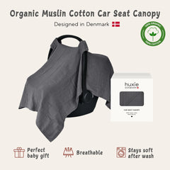 Huxie car seat canopy provides privacy and sun protection during outings