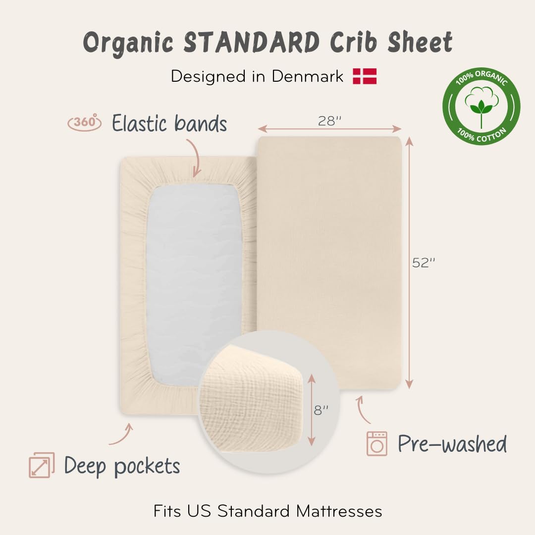Huxie fog crib sheet features breathable fabric for temperature control