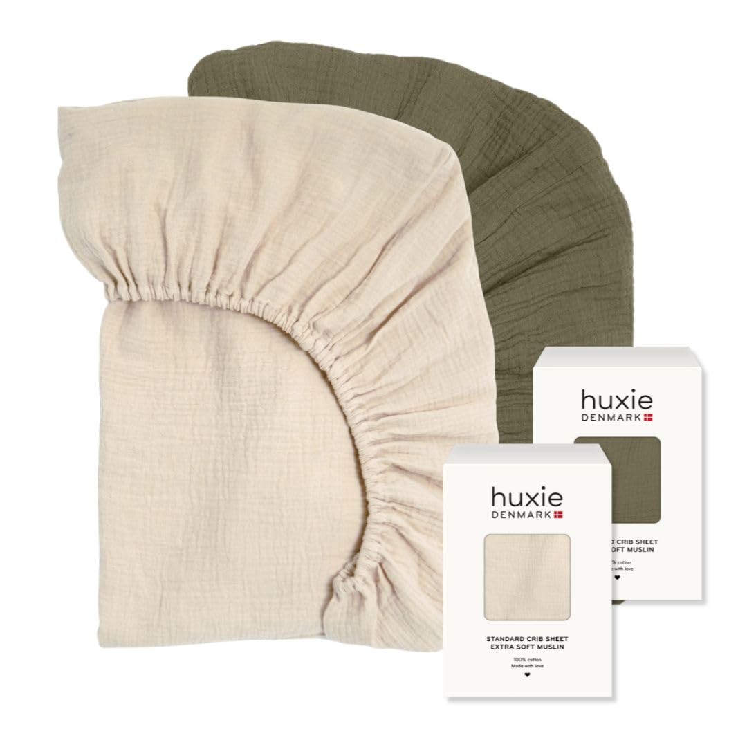 Huxie crib sheet in organic cotton soft texture for baby comfort