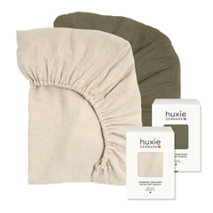 Huxie crib sheet in organic cotton soft texture for baby comfort