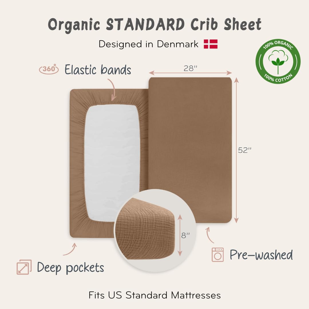 Huxie crib sheets breathable muslin promotes comfortable sleep rhythms.