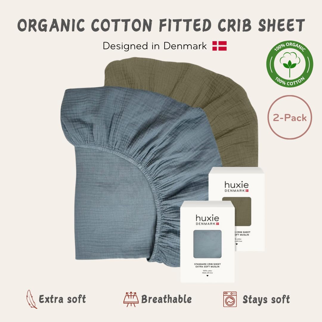 Huxie breathable soft muslin crib sheet for baby comfort