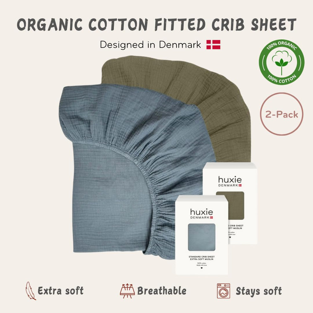 Huxie breathable soft muslin crib sheet for baby comfort