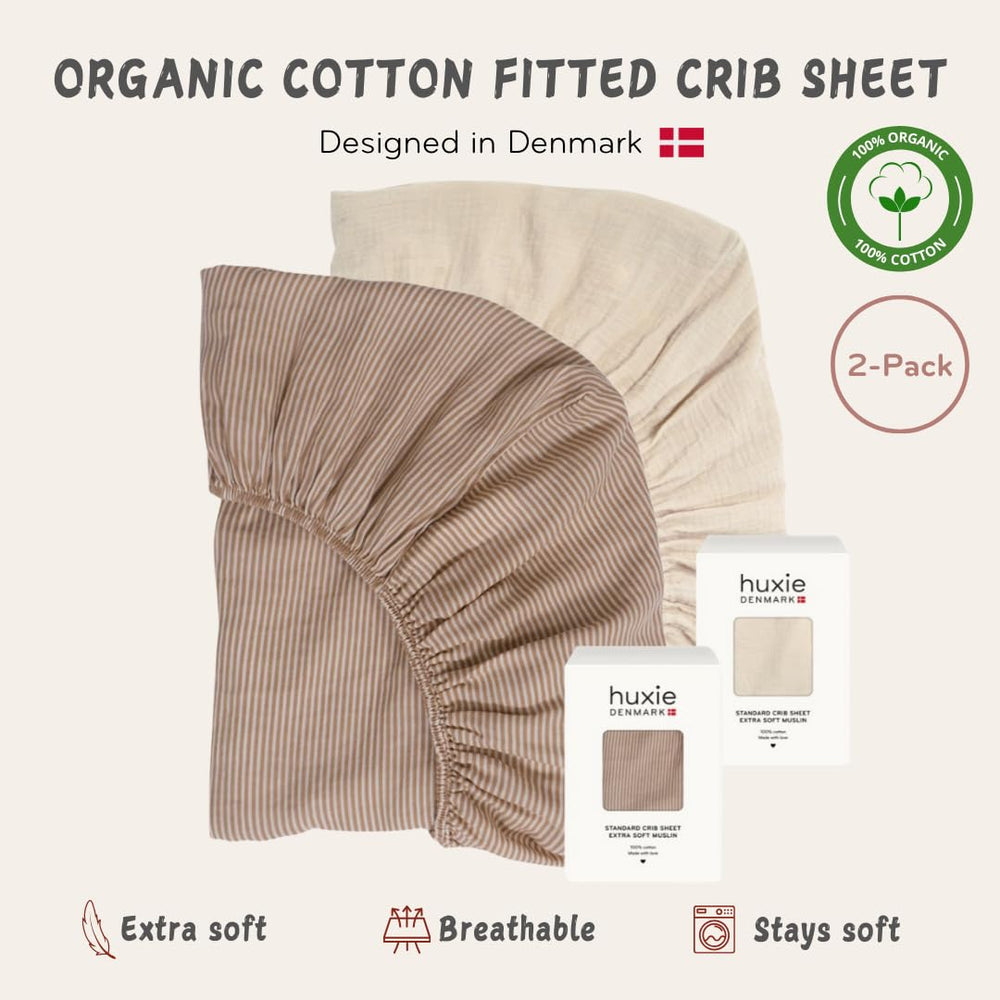 Huxie 28x52 fitted sheet with deep pockets and elastic edge.