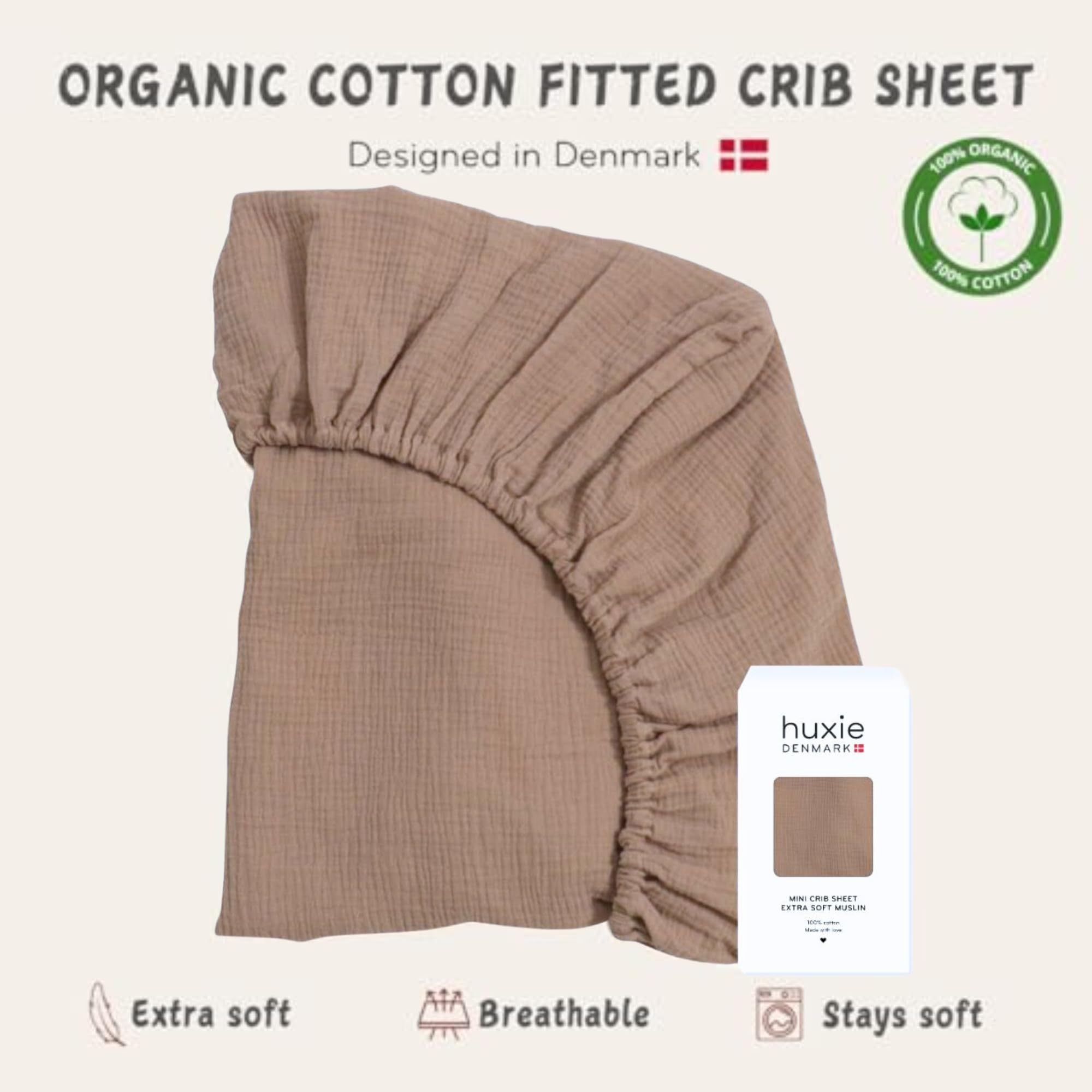 Huxie crib sheets deep-pocket fit keeps the sheet neatly in place.