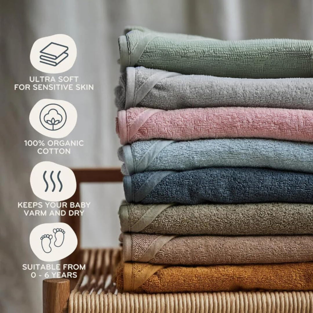 Gift-ready Huxie hooded towel packaging in two-pack