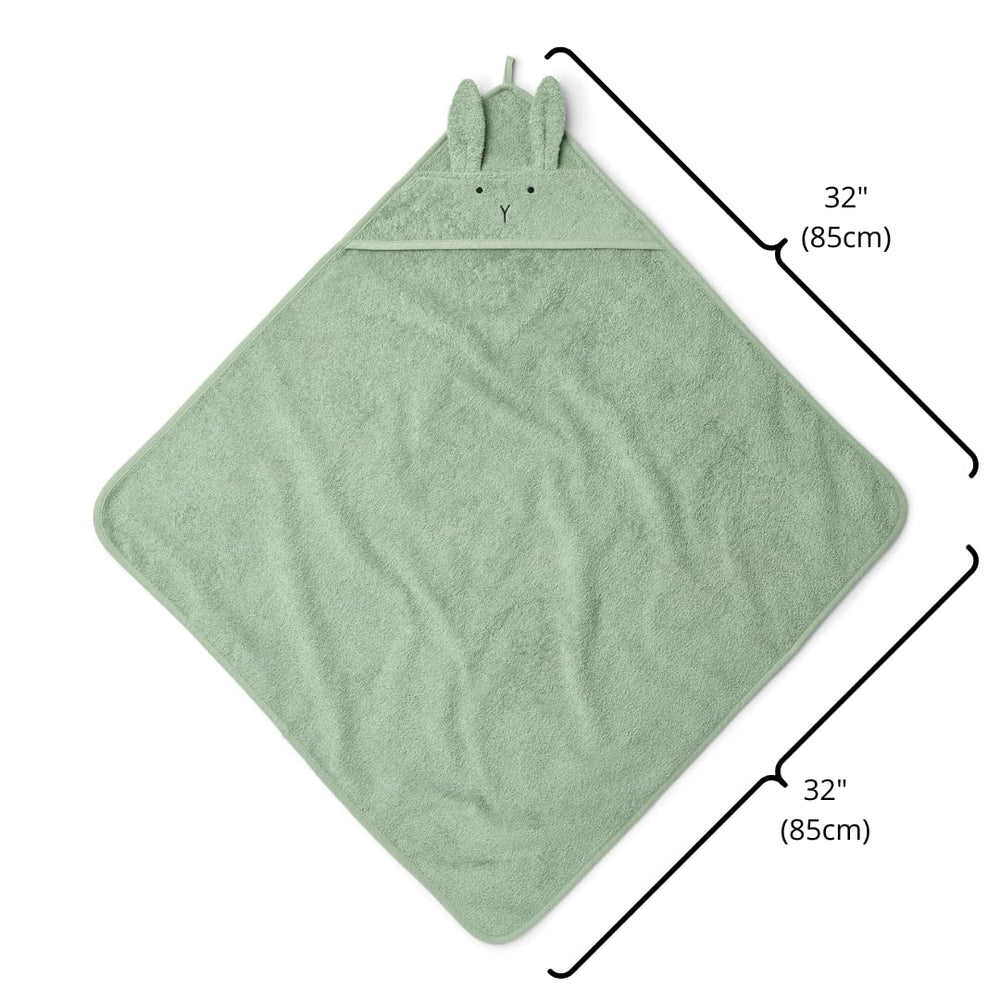 Nursery setup with Huxie hooded towel as a cozy bath-time staple