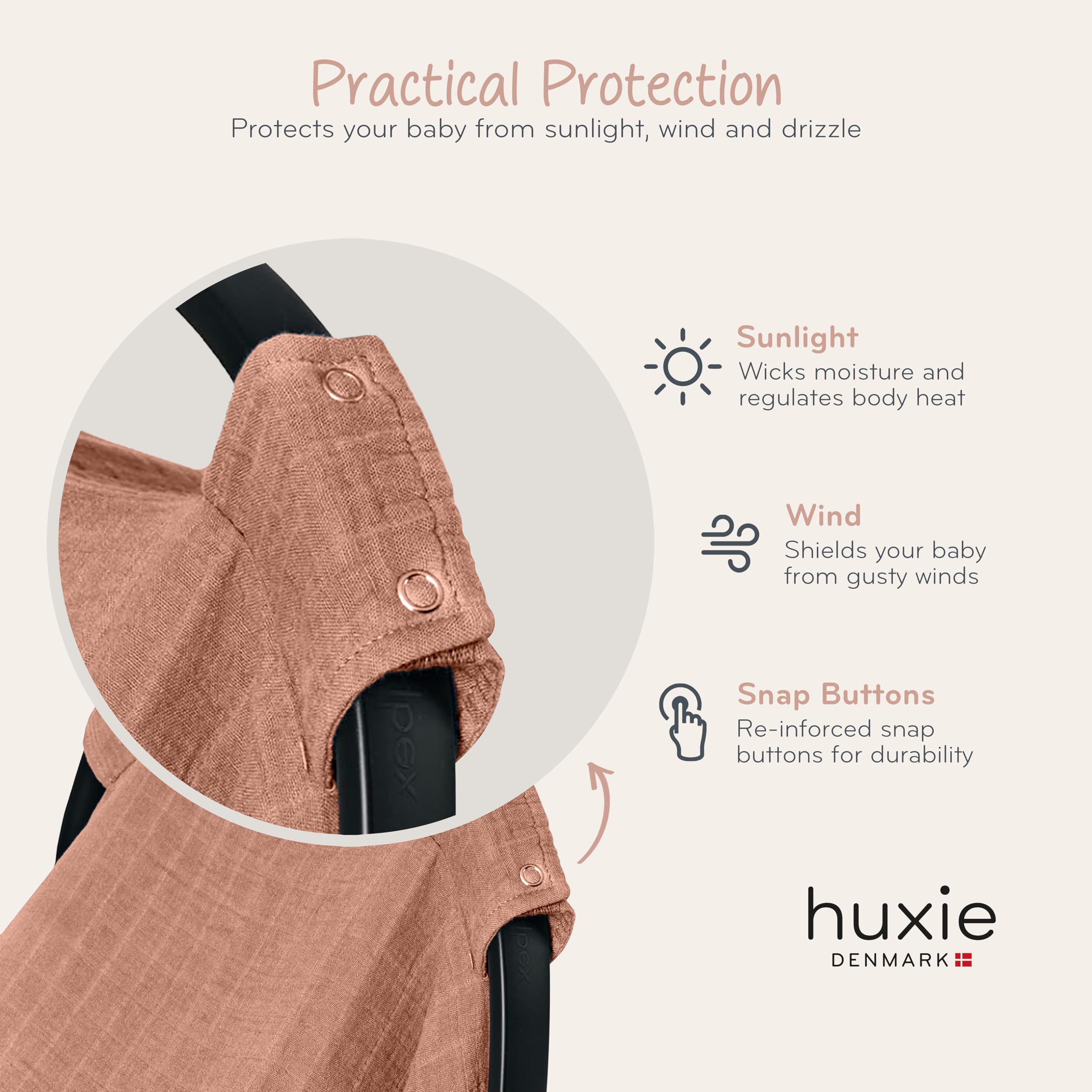 Huxie natural muslin is machine washable for easy care.