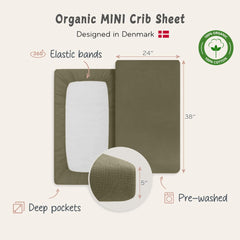 Huxie organic cotton mini crib sheet closeup highlighting breathable fabric for sensitive skin