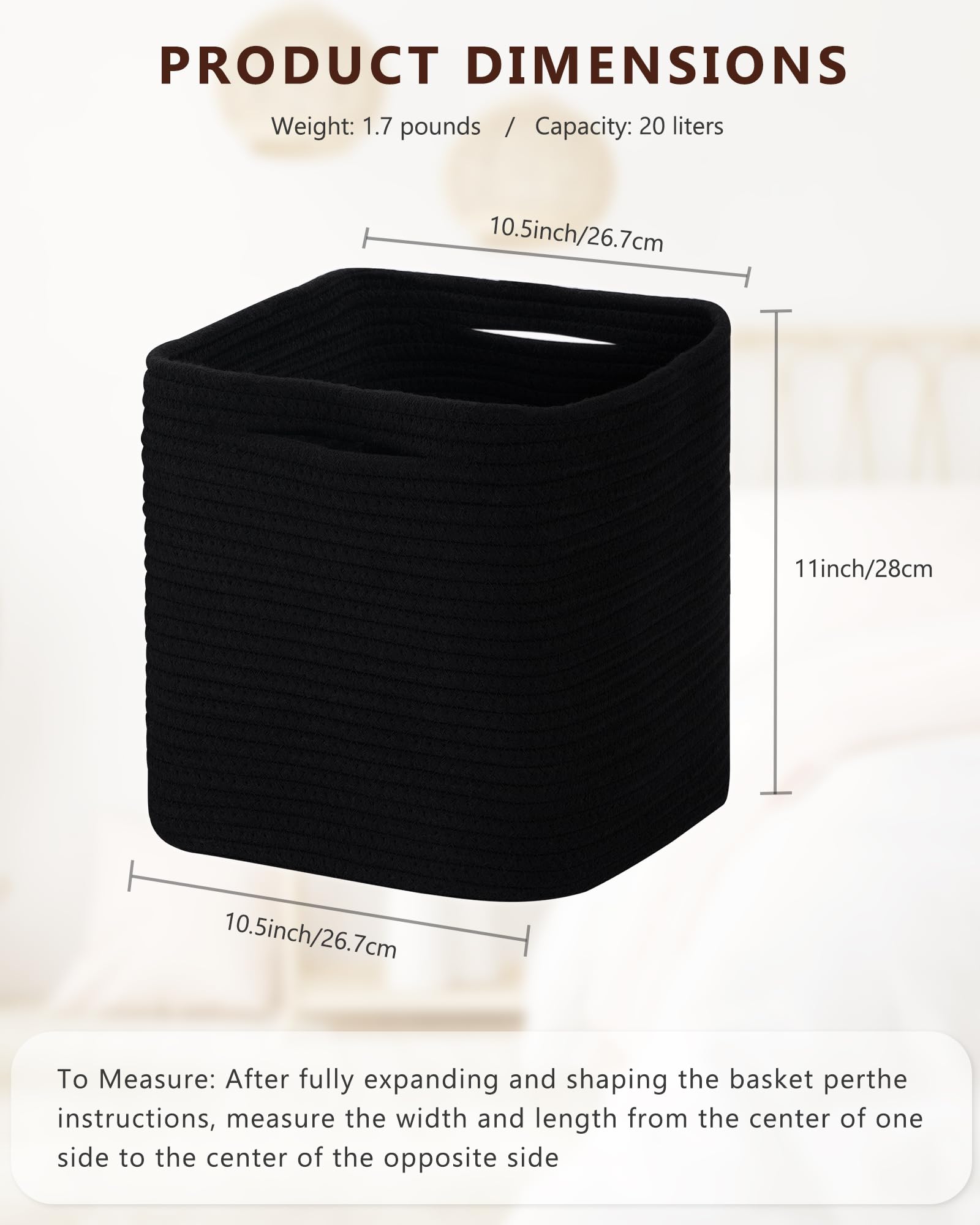 HUZNXVY cotton rope basket with double stitched seams for durability