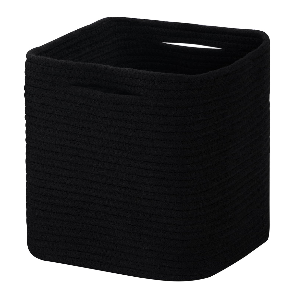 HUZNXVY cube storage bin black front view ideal for organized shelves