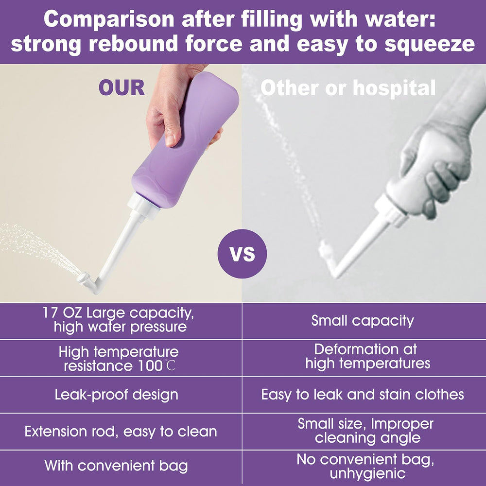 HVLVOYG portable peri-bottle with carrying bag supports discreet care at home or on the go