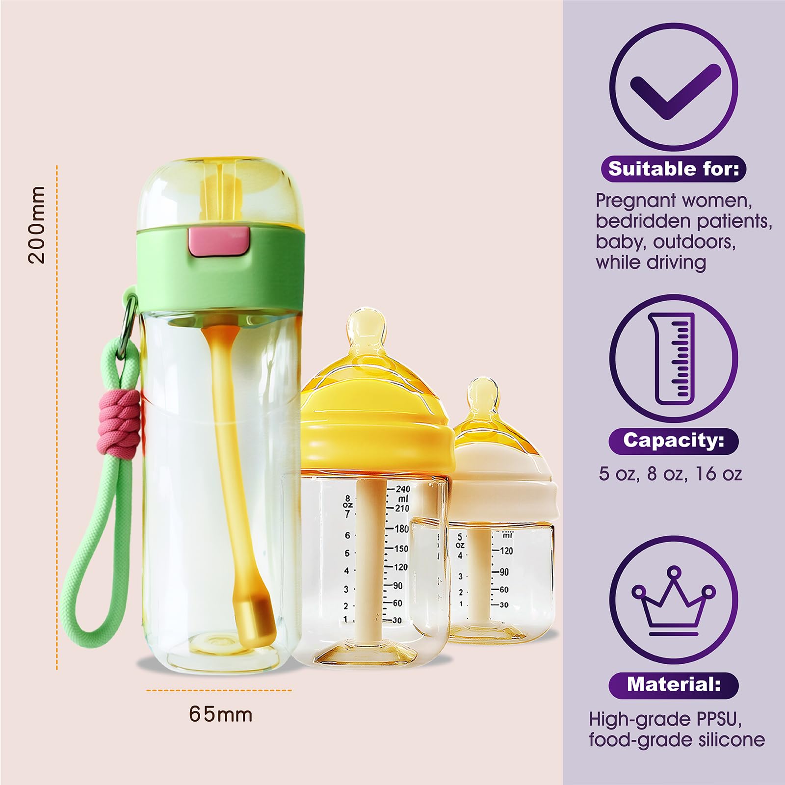 HVLVOYG PPSU three-part construction makes dishwasher-safe cleaning simple