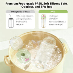 HVLVOYG PPSU pregnancy bottle 16oz features large opening for quick refills