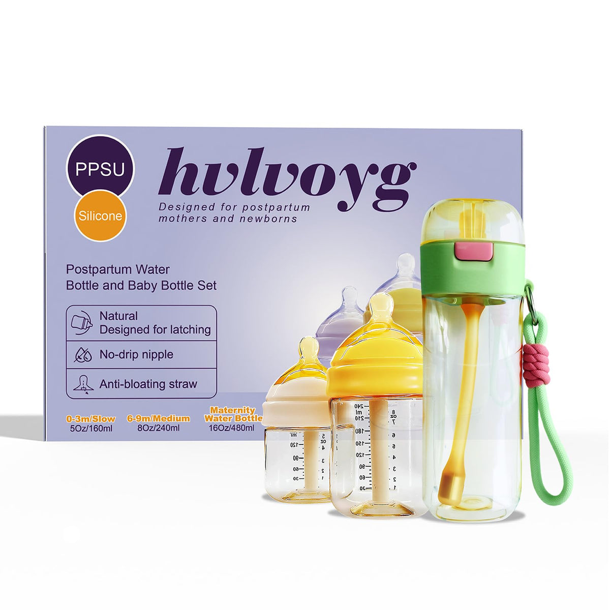HVLVOYG PPSU pregnancy bottle 5oz shows leak-proof design for on-the-go moms