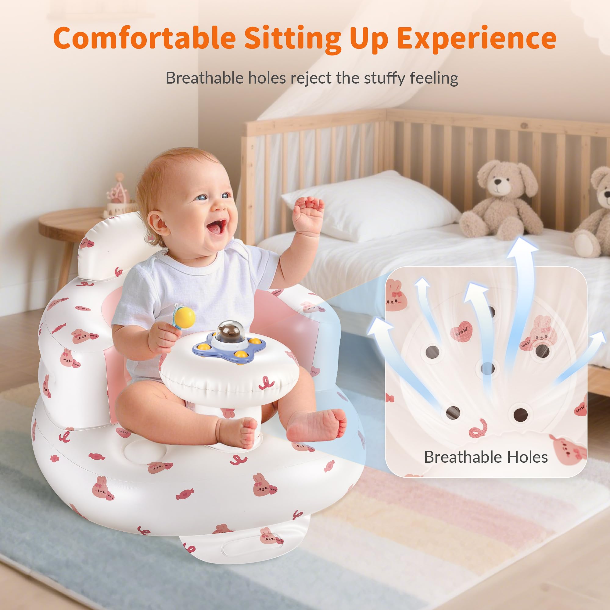 Hvygss ergonomic design supports baby posture during sitting