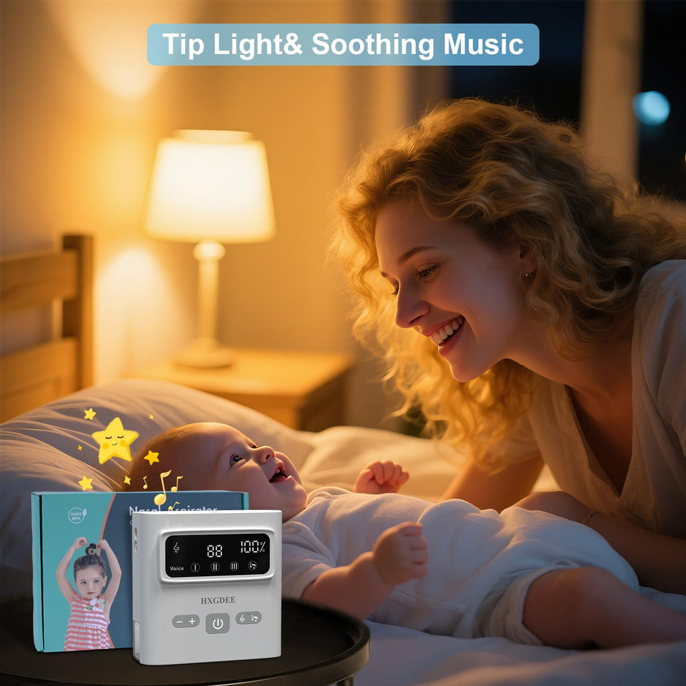 HXGDEE music and tip light feature to soothe baby during cleansing