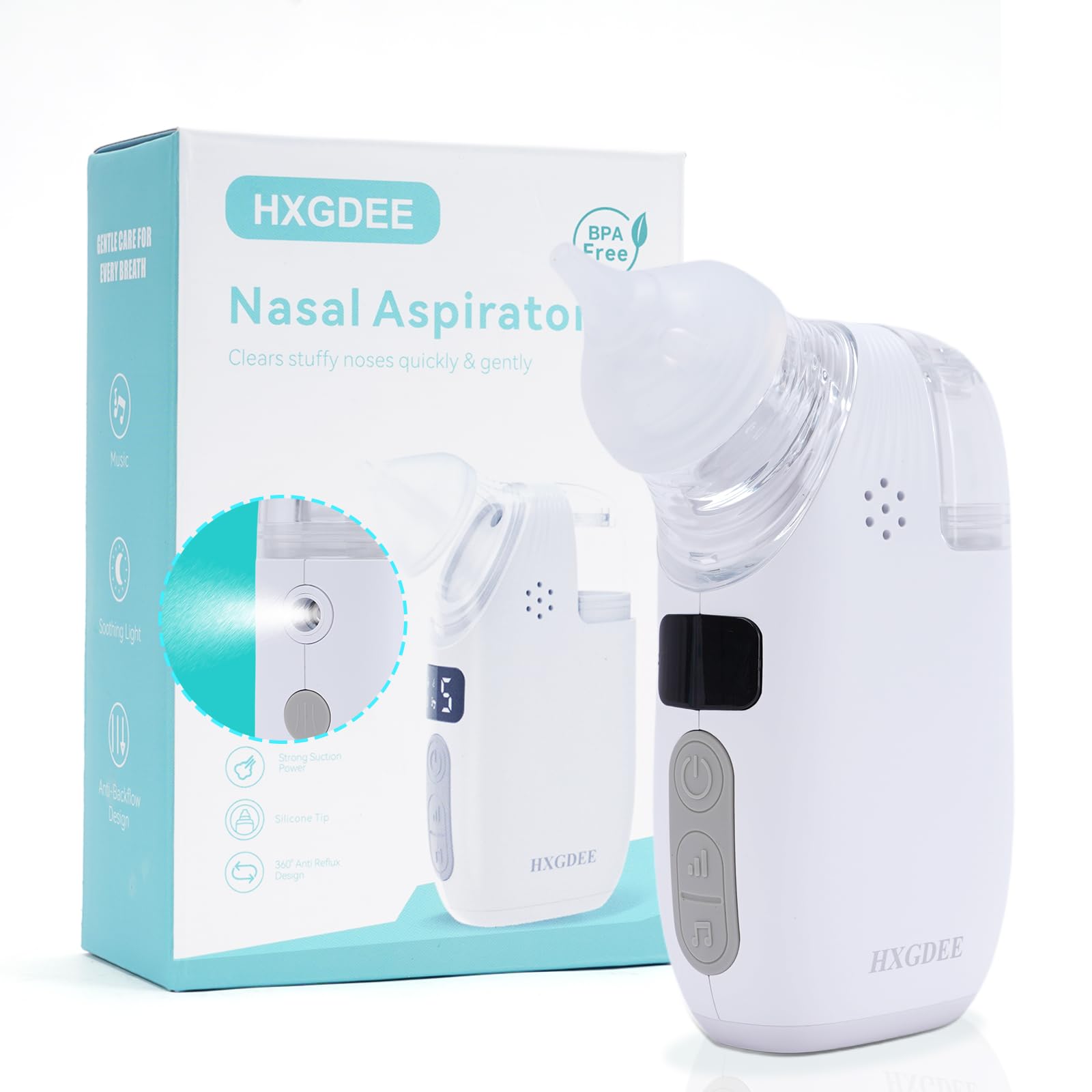 HXGDEE BC-025 nasal aspirator with sprayer for comfortable relief.
